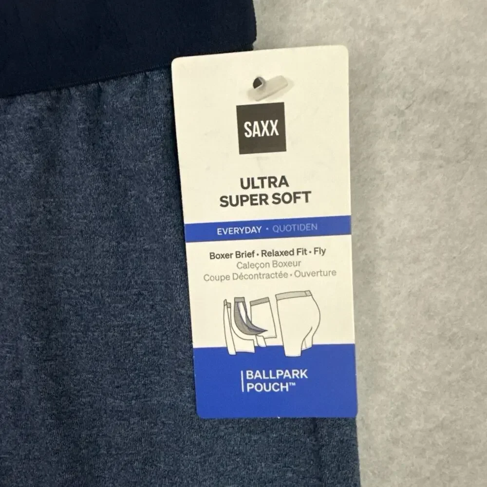 Saxx Ultra Super Soft Boxer Brief Men Small Blue Ballpark Pouch NWT